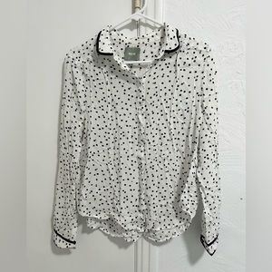 Maeve by Anthropologie Polka Dot Button Up Blouse